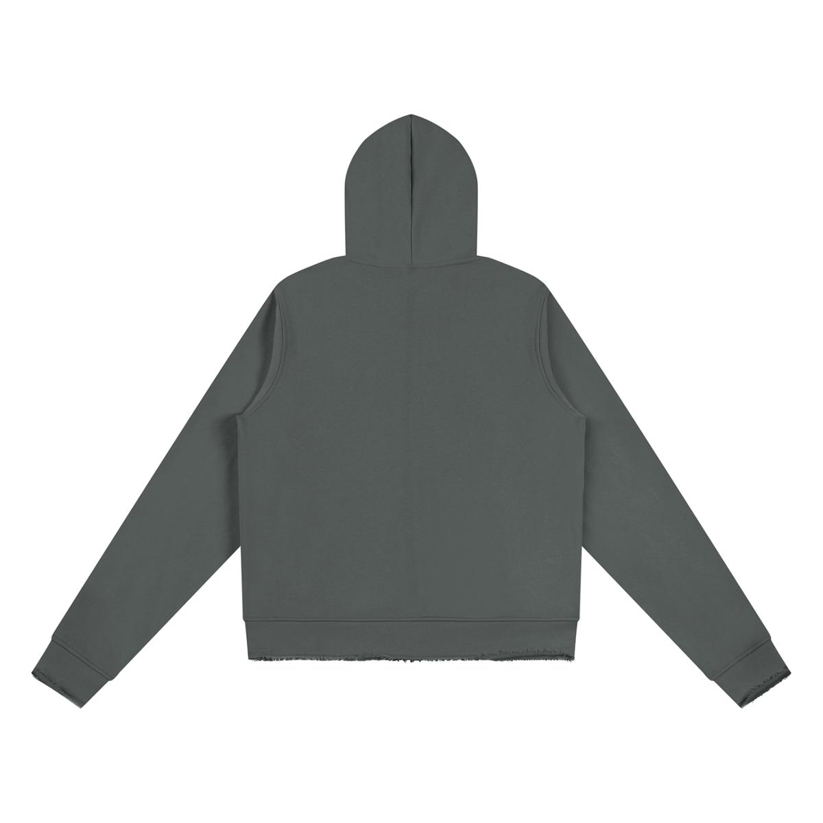 Raw Edge Full Zip Hoodie - Damen