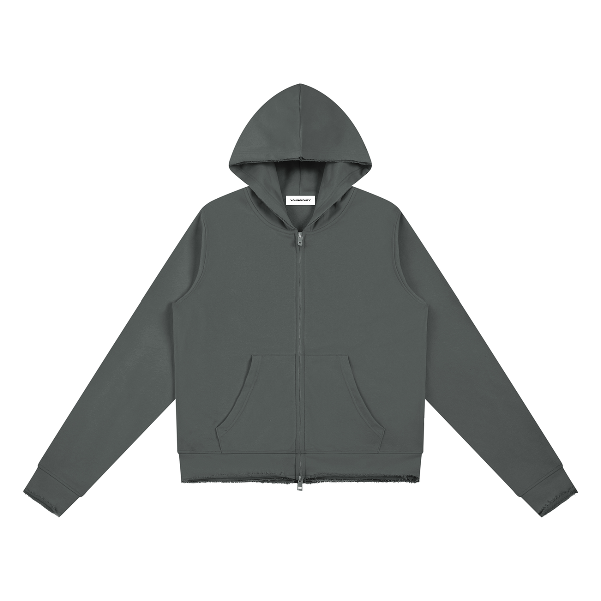 Raw Edge Full Zip Hoodie - Damen