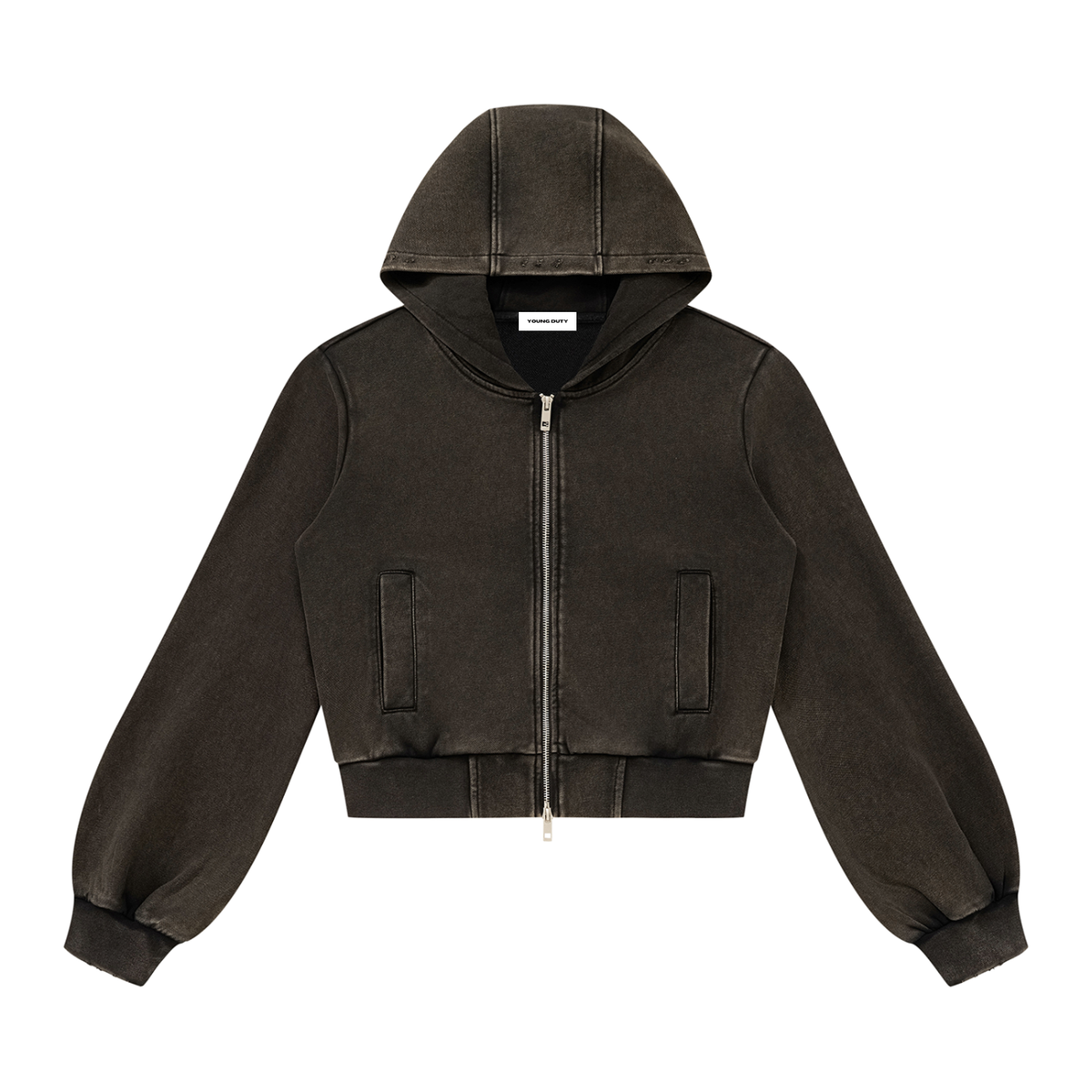 Vintage Wash Full Zip Hoodie - Damen