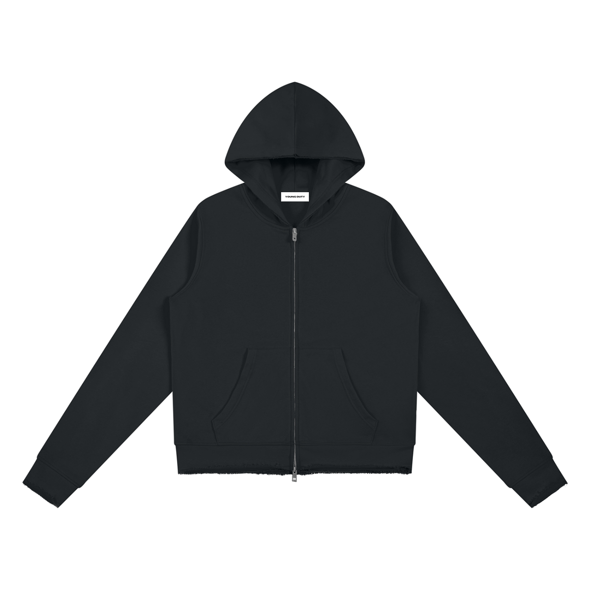 Raw Edge Full Zip Hoodie - Damen