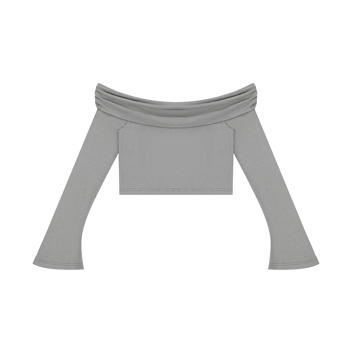 Off-the-Shoulder Langarm T-Shirt - Damen