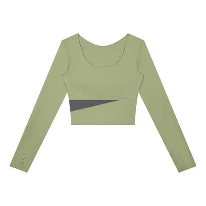 Panelled Long Sleeve T-Shirt - Damen