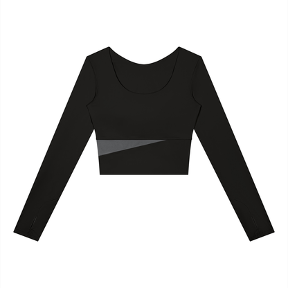 Panelled Long Sleeve T-Shirt - Damen