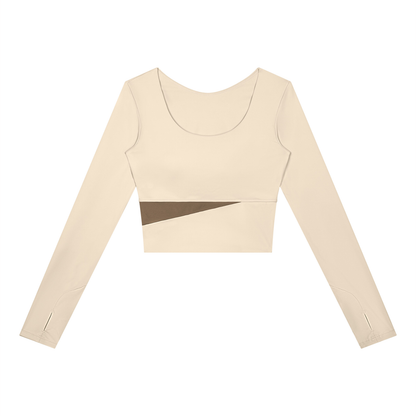 Panelled Long Sleeve T-Shirt - Damen
