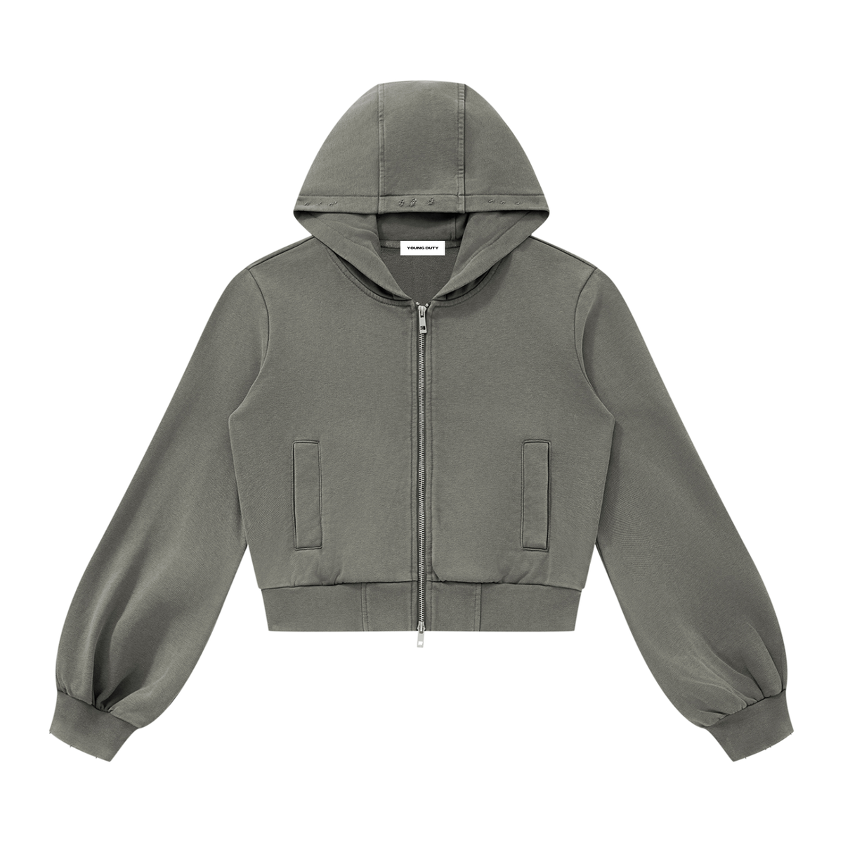 Vintage Wash Full Zip Hoodie - Damen