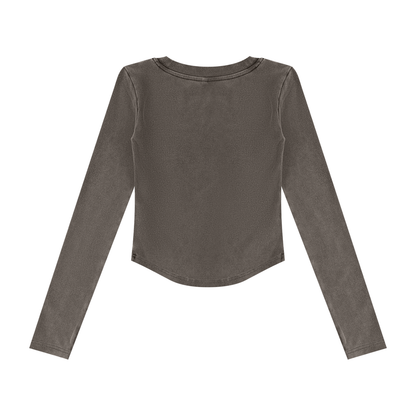 Vintage Wash Crop T-Shirt - Damen