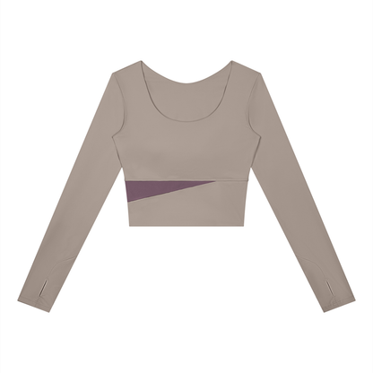 Panelled Long Sleeve T-Shirt - Damen