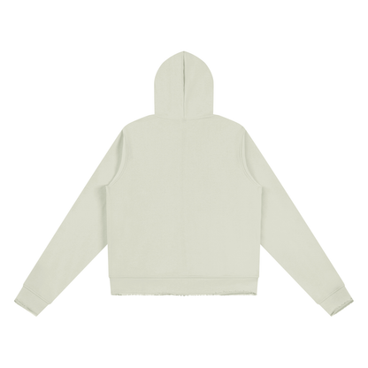 Raw Edge Full Zip Hoodie - Damen