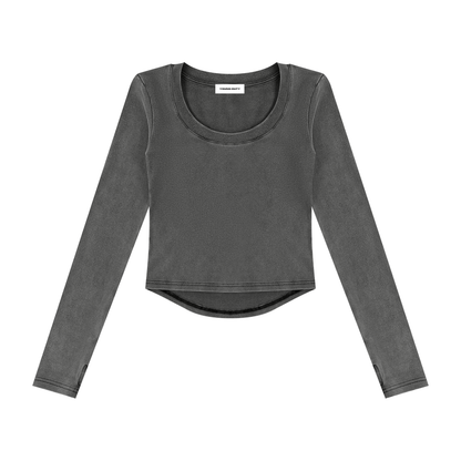 Vintage Wash Crop T-Shirt - Damen