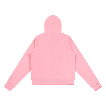 Raw Edge Full Zip Hoodie - Damen