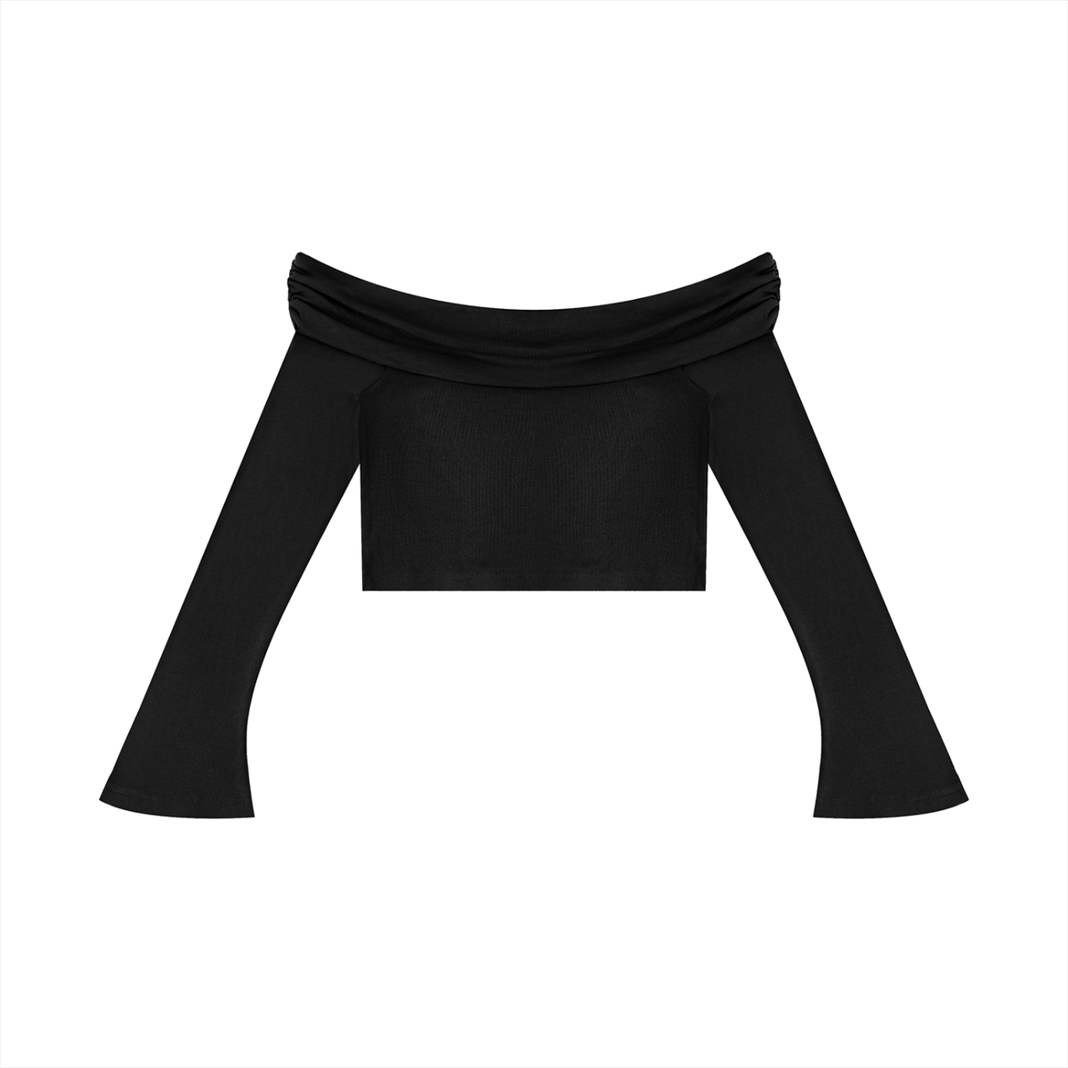 Off-the-Shoulder Langarm T-Shirt - Damen