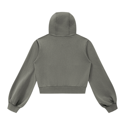 Vintage Wash Full Zip Hoodie - Damen