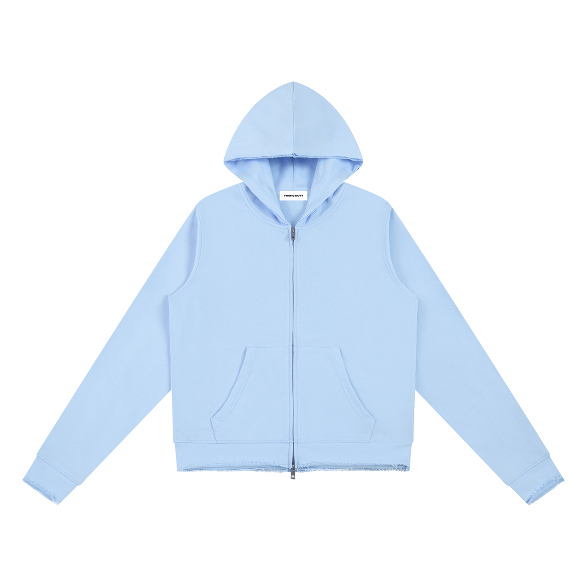 Raw Edge Full Zip Hoodie - Damen