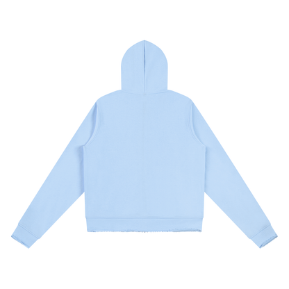 Raw Edge Full Zip Hoodie - Damen
