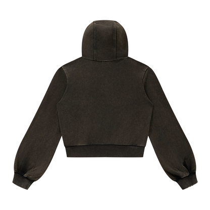 Vintage Wash Full Zip Hoodie - Damen