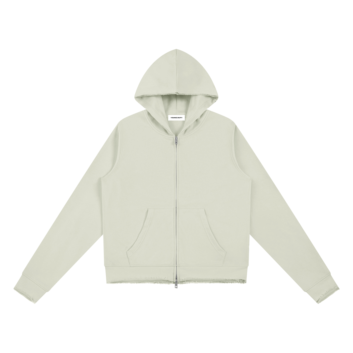 Raw Edge Full Zip Hoodie - Damen