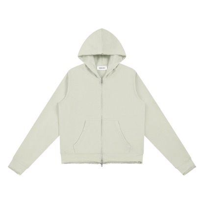 Raw Edge Full Zip Hoodie - Damen