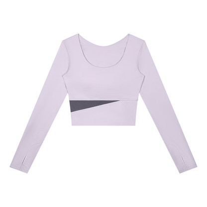 Panelled Long Sleeve T-Shirt - Damen