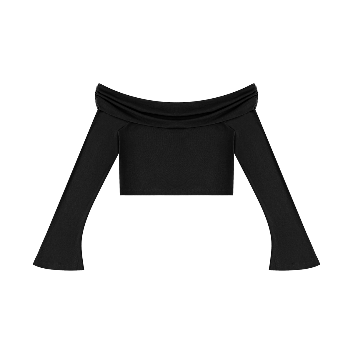 Off-the-Shoulder Langarm T-Shirt - Damen